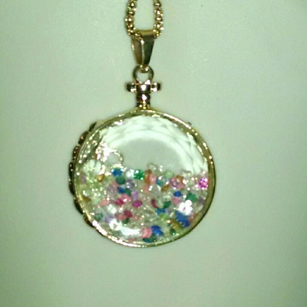 Beautiful Multicolor Crystals Bottle Necklace - image 2